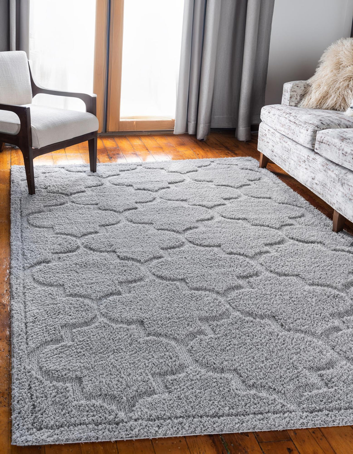 Trellis Haven Collection Area Rug -  Havencrest Rectangle Gray  lifestyle 37