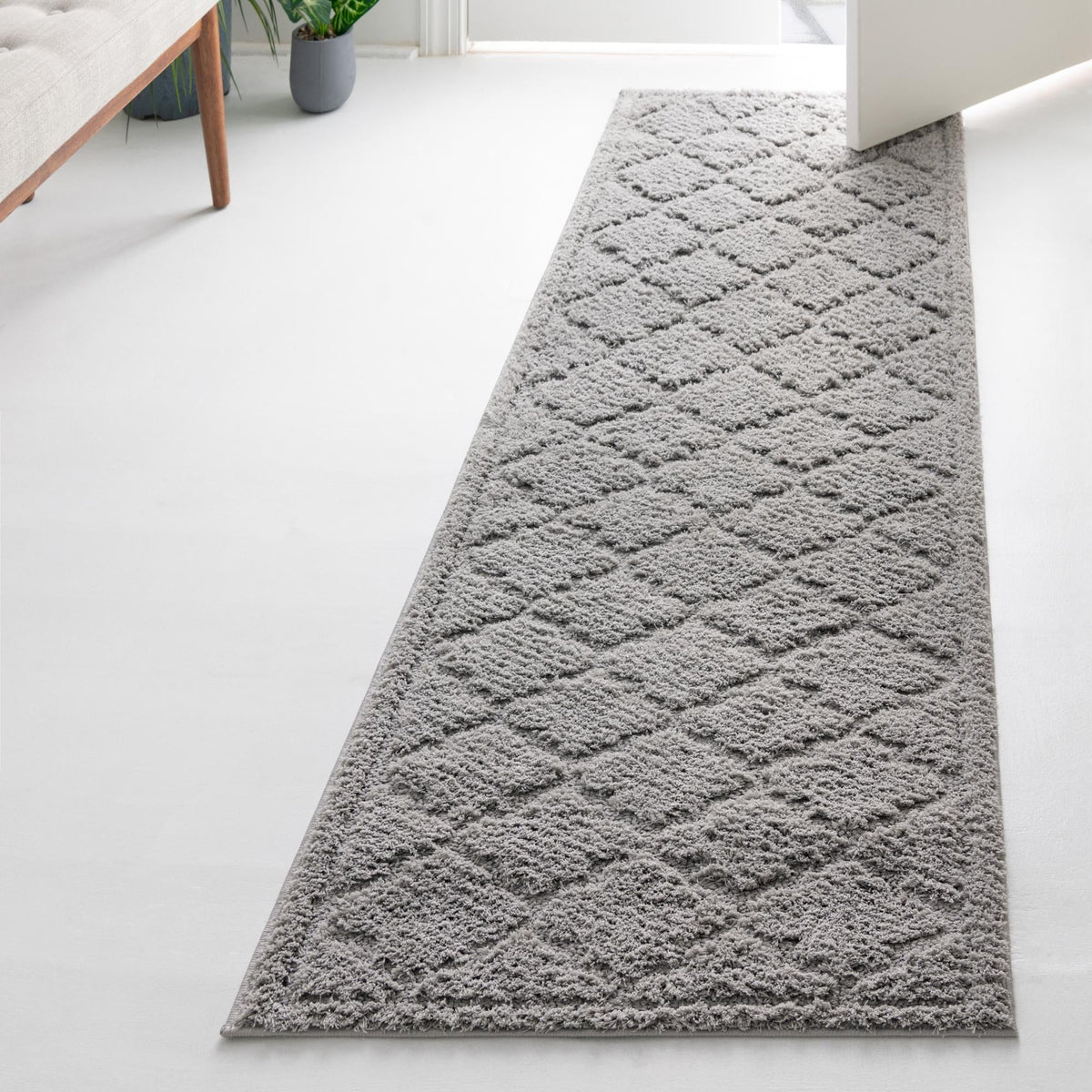Trellis Haven Collection Area Rug -  Havencrest Runner Gray  lifestyle 101