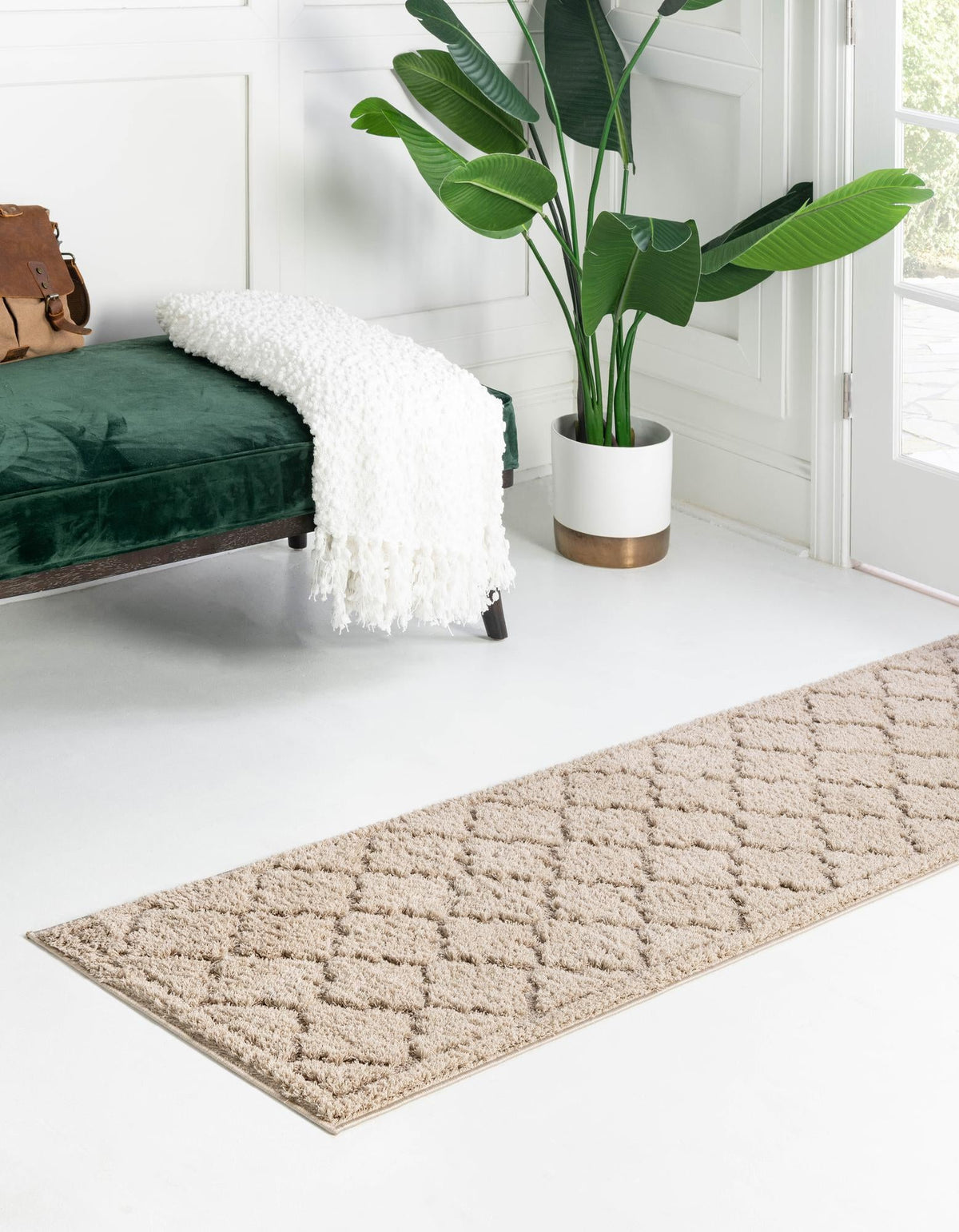 Trellis Haven Collection Area Rug -  Havencrest Runner Beige  lifestyle 91