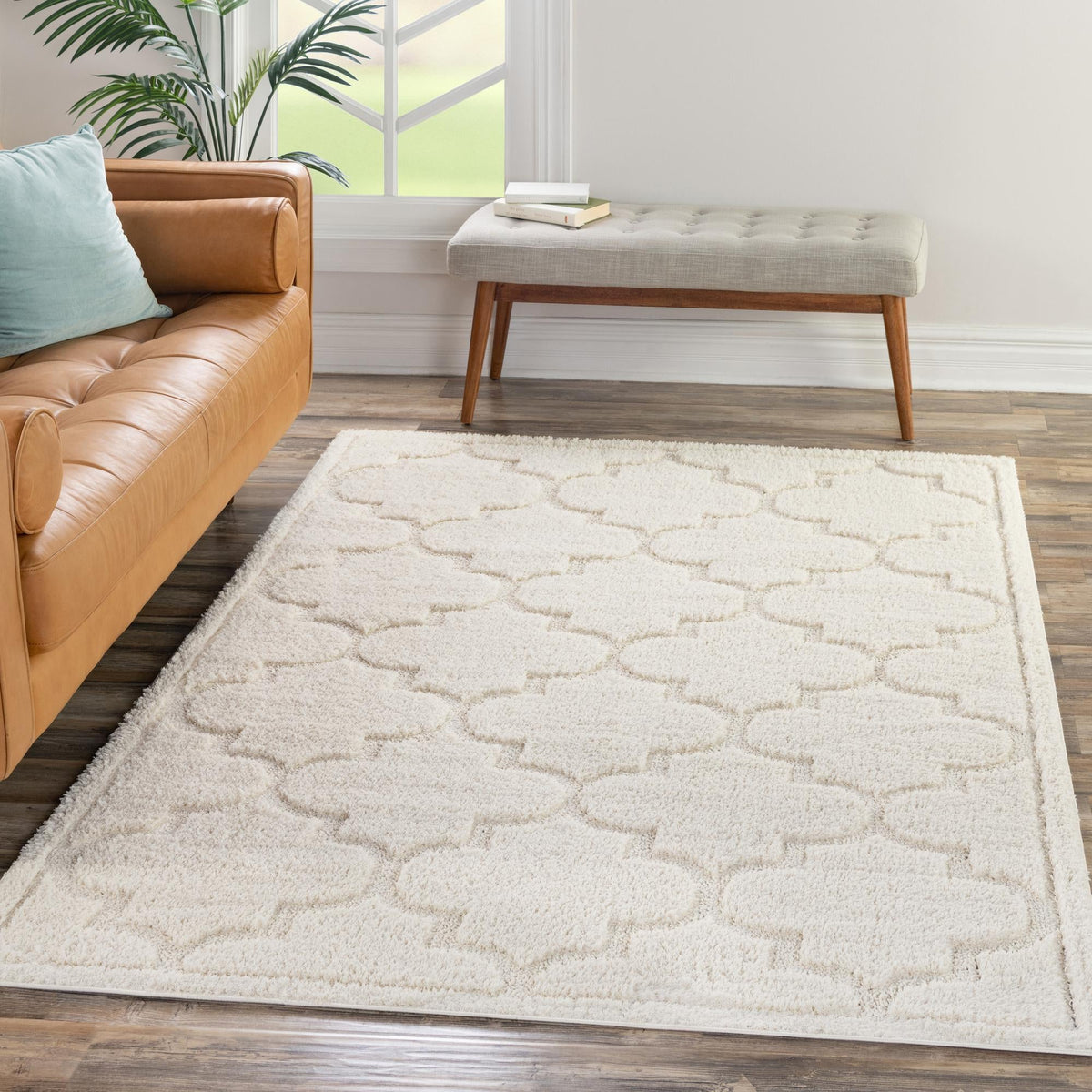 Trellis Haven Collection Area Rug -  Havencrest Rectangle Ivory  lifestyle 79