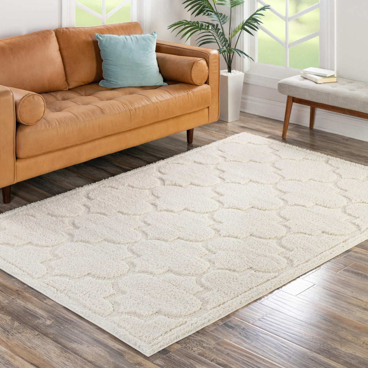 Trellis Haven Collection Area Rug -  Havencrest Rectangle Ivory  lifestyle 82