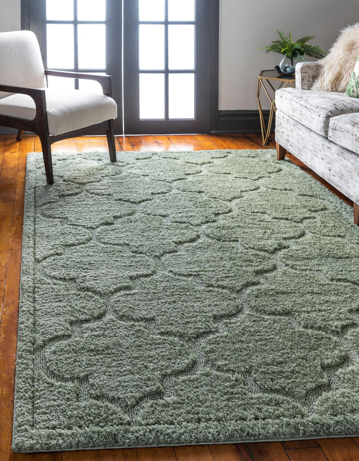 Trellis Haven Collection Area Rug -  Havencrest Rectangle Green  lifestyle 4