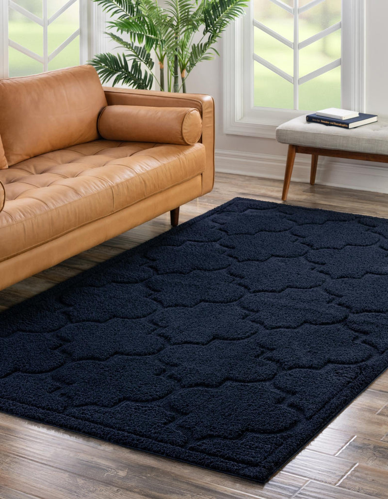 Trellis Haven Collection Area Rug -  Havencrest Rectangle Navy Blue  lifestyle 10