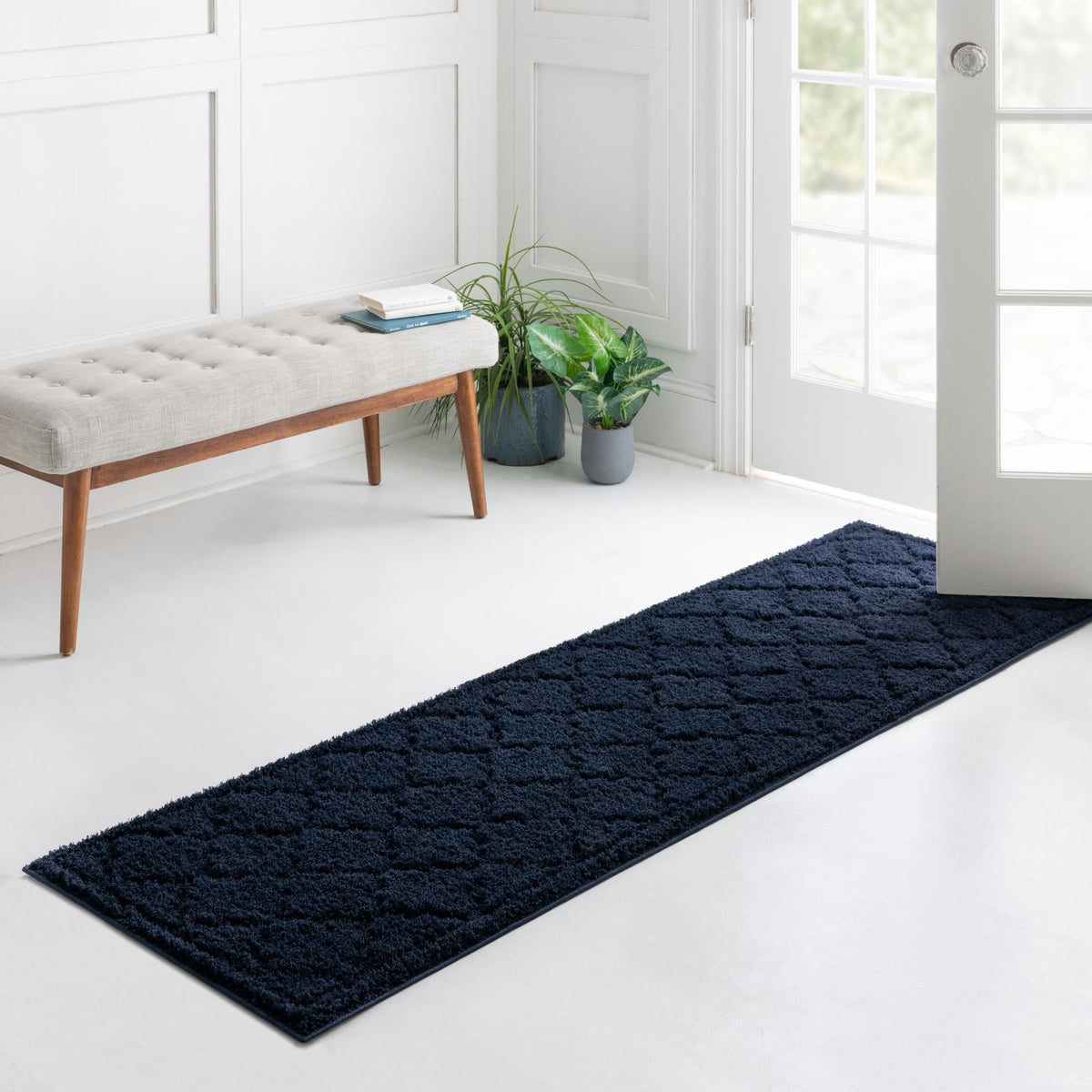 Trellis Haven Collection Area Rug -  Havencrest Runner Navy Blue  lifestyle 108