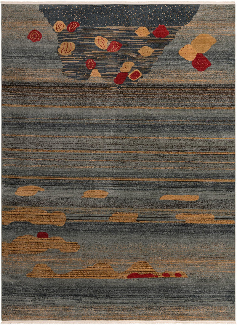Zagros Oasis Collection Area Rug -  Qasr-e Shirin Rectangle Dark Blue Main