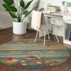 Zagros Oasis Collection Area Rug -  Qasr-e Shirin Round Dark Blue  lifestyle 23