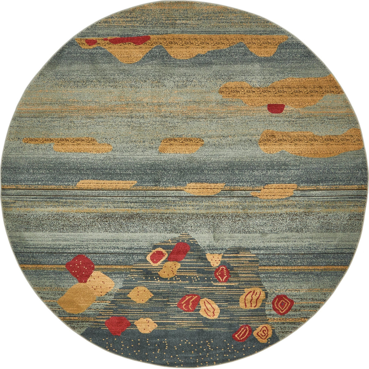 Zagros Oasis Collection Area Rug -  Qasr-e Shirin Round Dark Blue  lifestyle 10