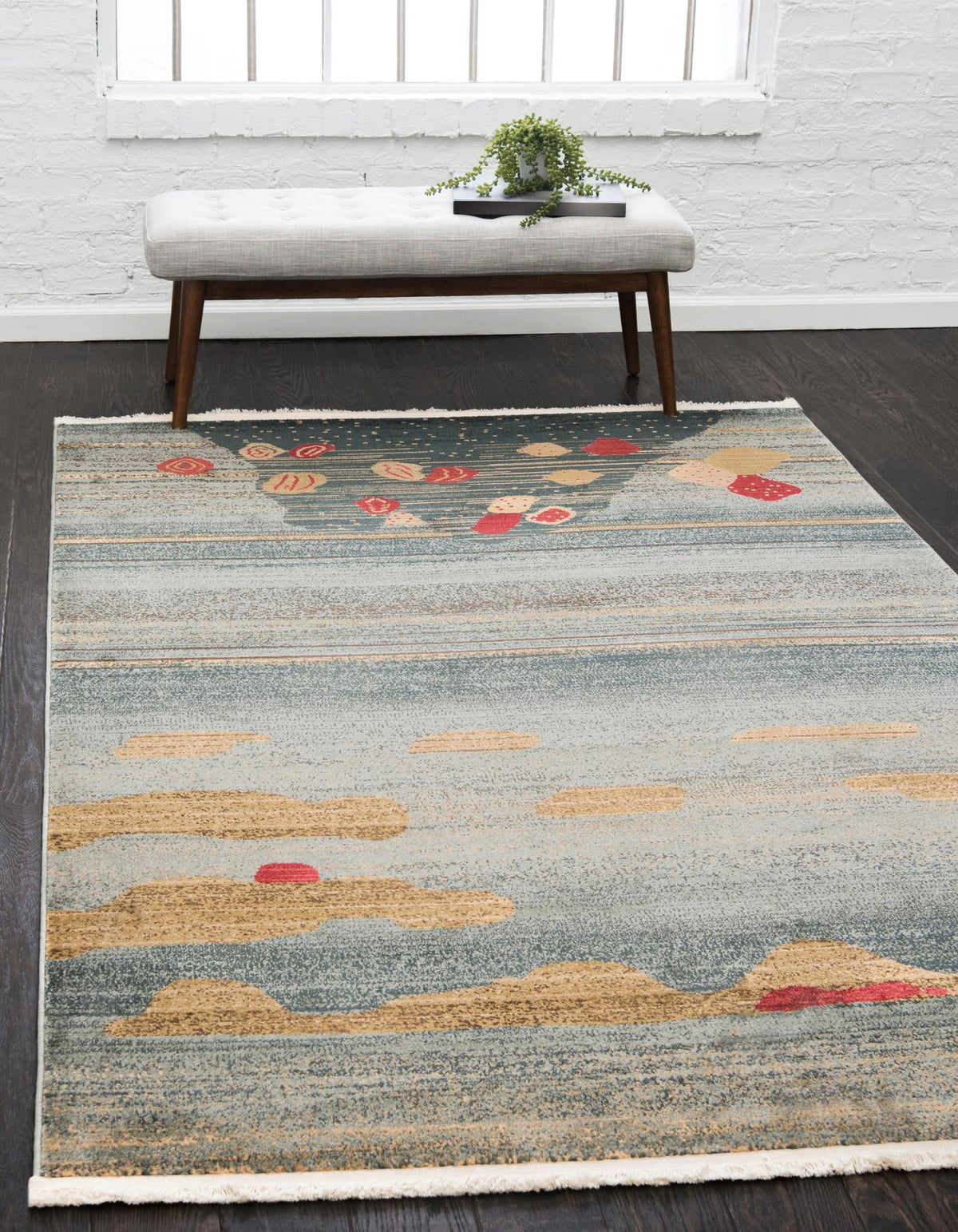 Zagros Oasis Collection Area Rug -  Qasr-e Shirin Rectangle Dark Blue  lifestyle 2