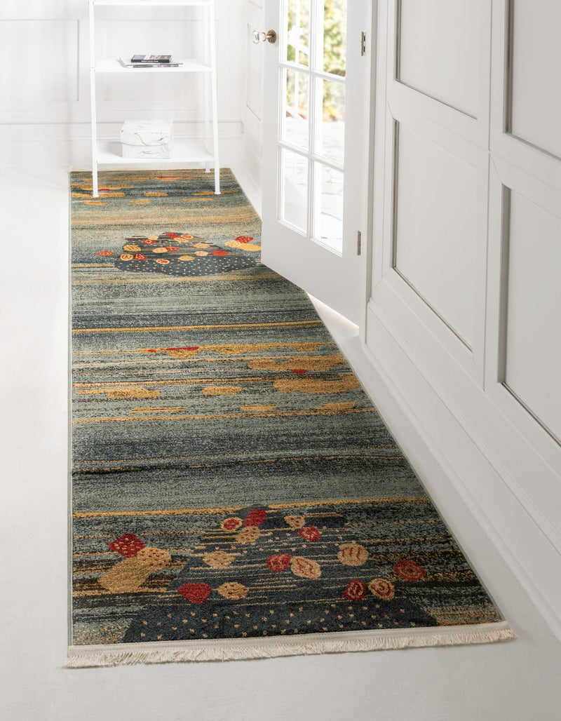 Zagros Oasis Collection Area Rug -  Qasr-e Shirin Runner Dark Blue  lifestyle 13