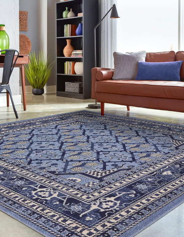 Horizon Collection Area Rug -  Aurora Square Blue  lifestyle 33