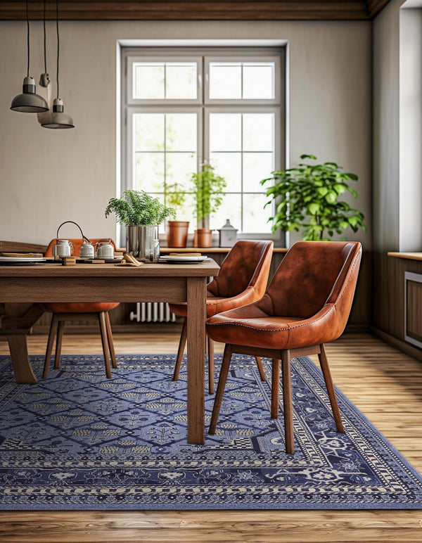 Horizon Collection Area Rug -  Aurora Square Blue  lifestyle 50