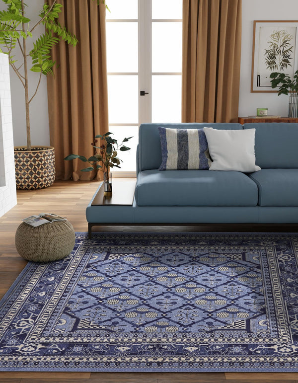 Horizon Collection Area Rug -  Aurora Square Blue  lifestyle 68