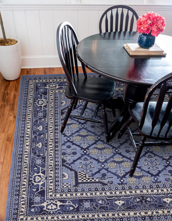 Horizon Collection Area Rug -  Aurora Square Blue  lifestyle 76