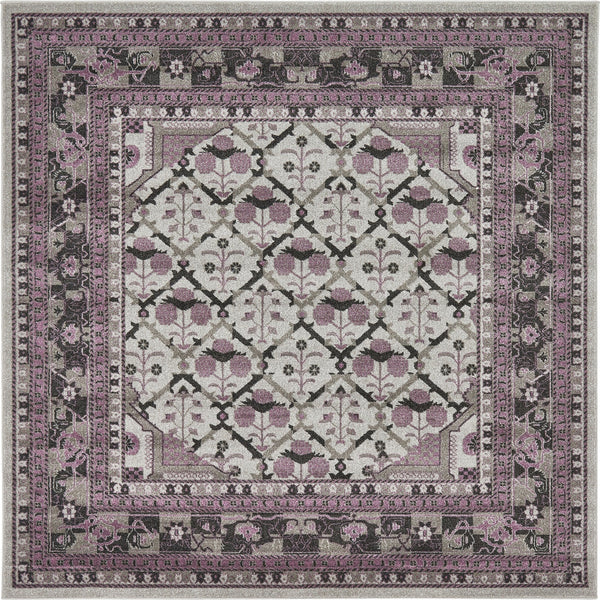 Horizon Collection Area Rug -  Aurora Square Light Gray  lifestyle 21
