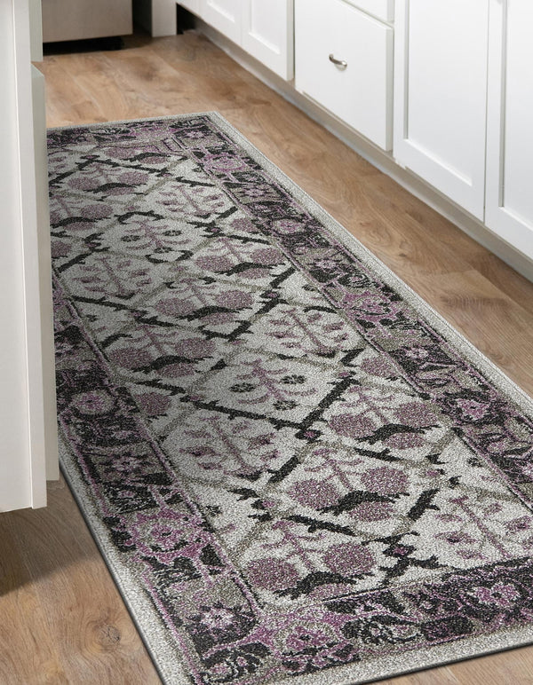 Horizon Collection Area Rug -  Aurora Runner Light Gray  lifestyle 57