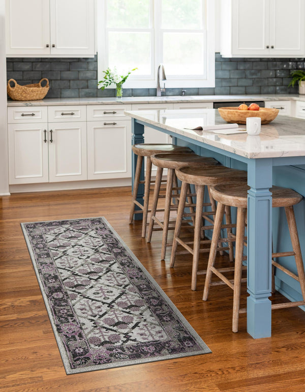 Horizon Collection Area Rug -  Aurora Runner Light Gray  lifestyle 73