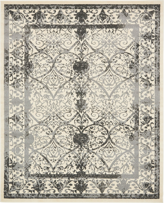 Horizon Collection Area Rug -  Sierra Rectangle Ivory and Gray Main