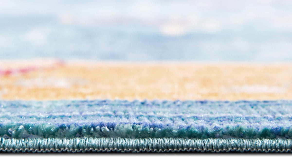 Lagoon Luxe Collection Area Rug -  Dockside Square Blue  lifestyle 26