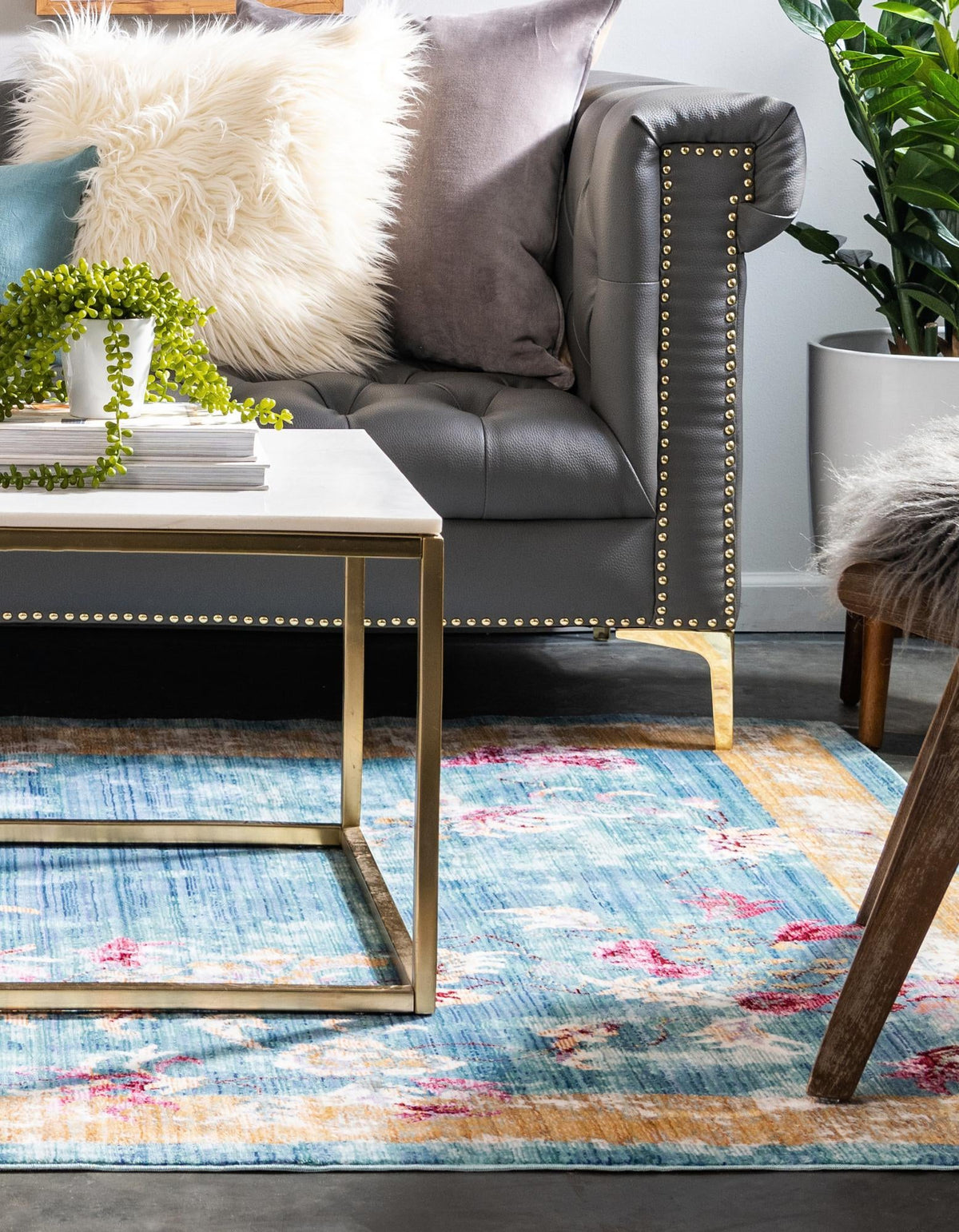 Lagoon Luxe Collection Area Rug -  Dockside Rectangle Blue  lifestyle 4