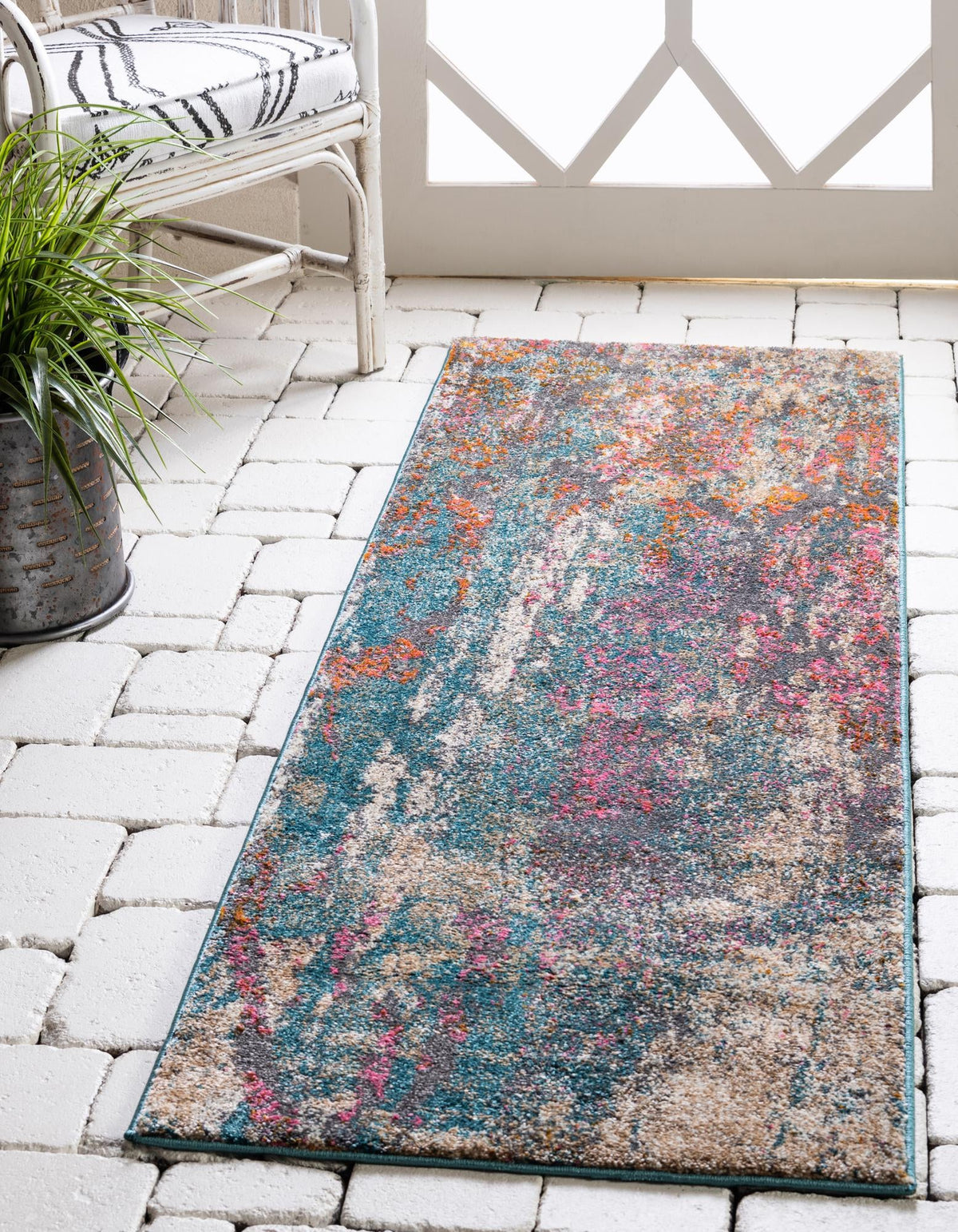 Serenade Oasis Collection Area Rug -  Bliss Runner Blue  lifestyle 14