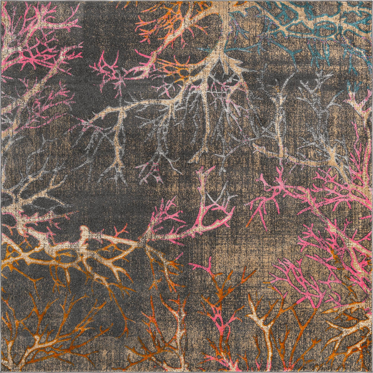 Serenade Oasis Collection Area Rug -  Oasis Square Gray  lifestyle 25