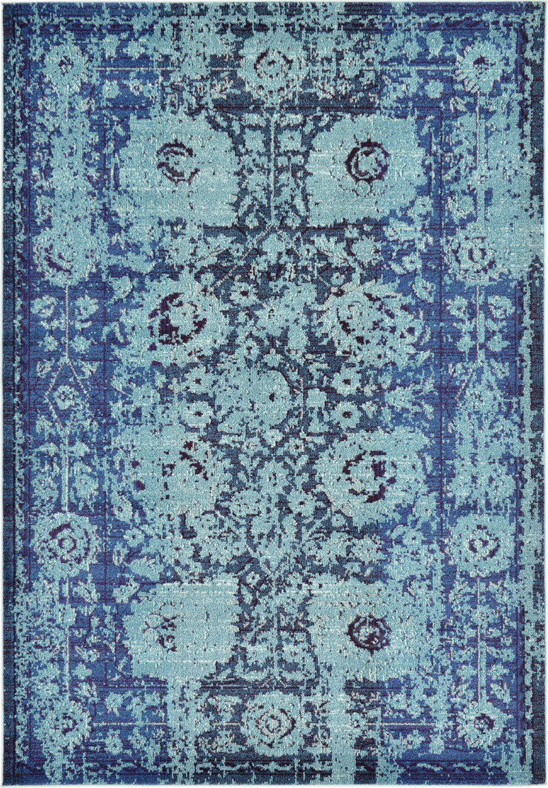 Chateau Elegance Collection Area Rug -  Louvre Rectangle Blue  lifestyle 4