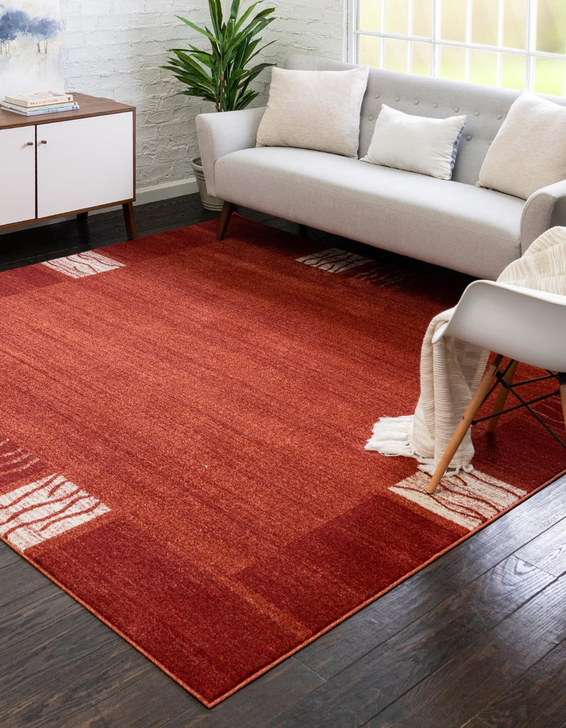 Studio Haven Collection Area Rug - Atelier Square Terracotta  lifestyle 120