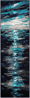 Urban Oasis Collection Area Rug -  Flushing Runner Navy Blue  lifestyle 18