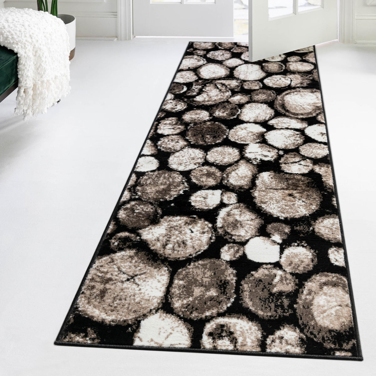 Urban Oasis Collection Area Rug -  Ridgewood Runner Black  lifestyle 9