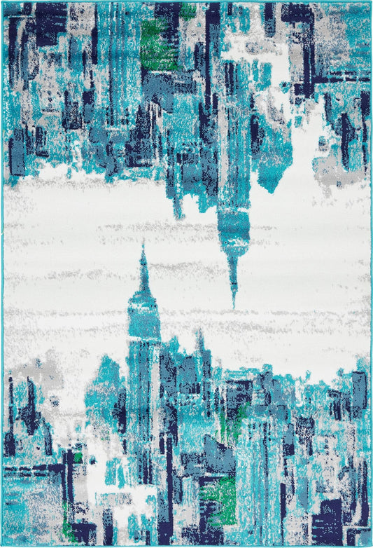 Urban Oasis Collection Area Rug -  Crownheights Rectangle Turquoise Main