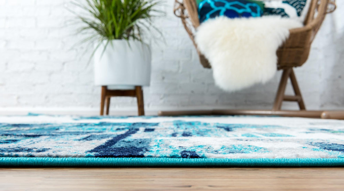 Urban Oasis Collection Area Rug -  Crownheights Rectangle Turquoise  lifestyle 3