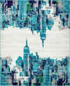 Urban Oasis Collection Area Rug -  Crownheights Rectangle Turquoise  lifestyle 2