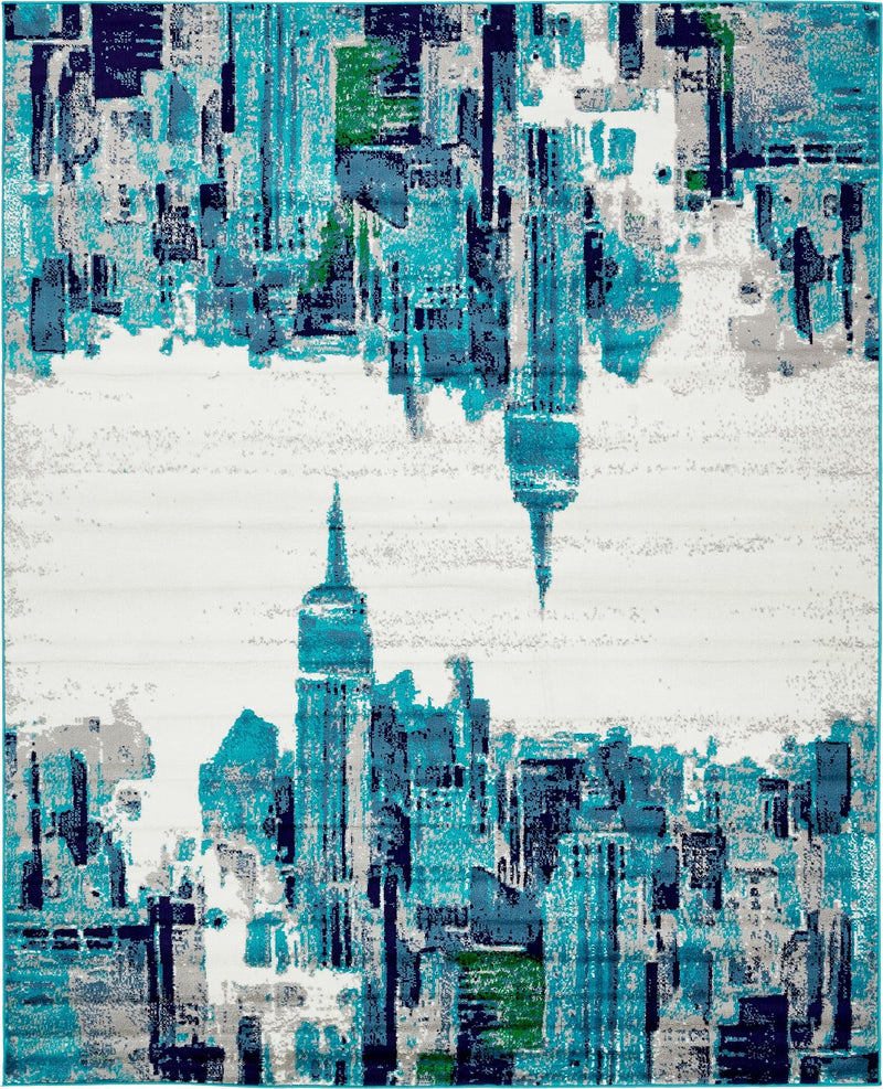 Urban Oasis Collection Area Rug -  Crownheights Rectangle Turquoise  lifestyle 2