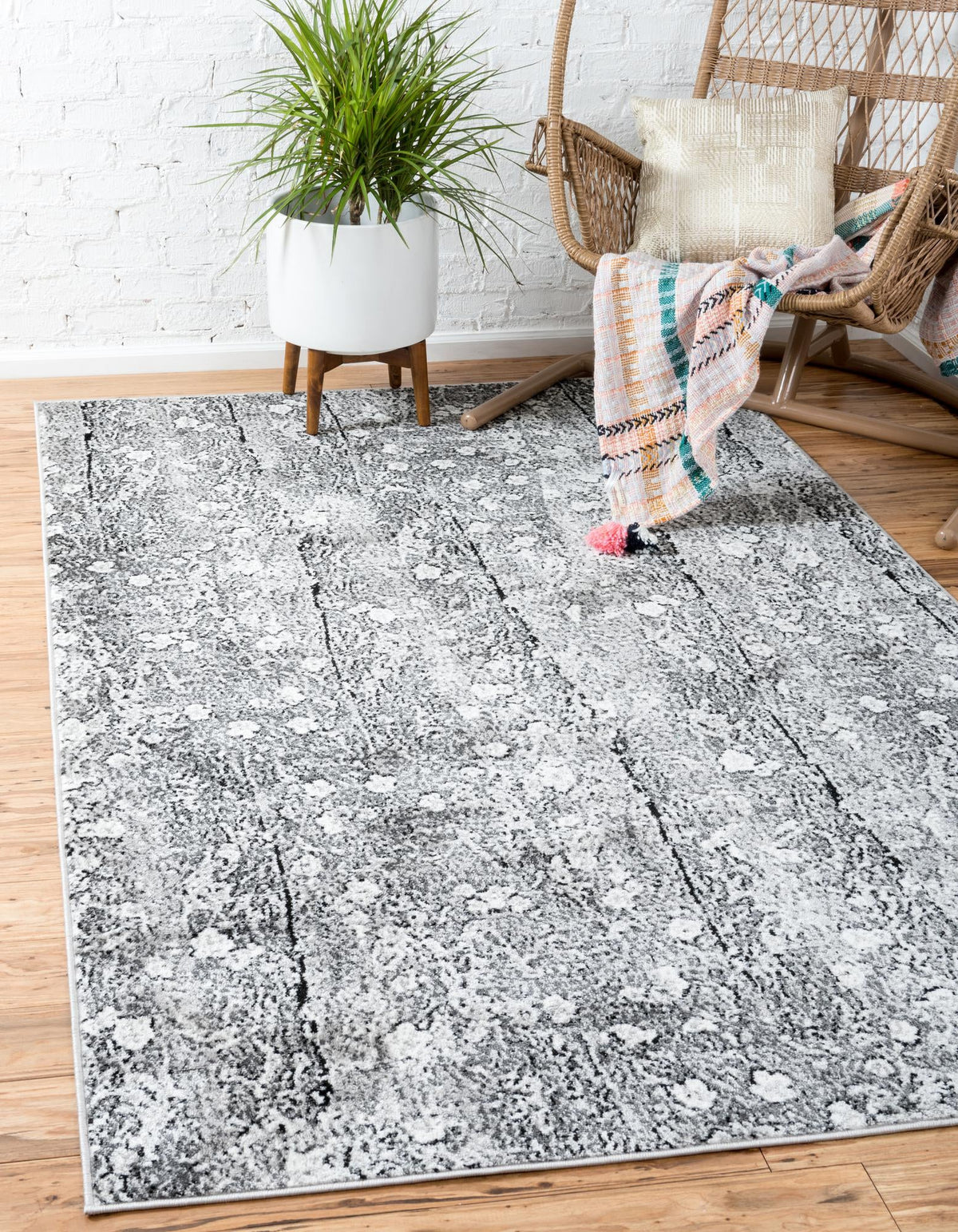 Urban Oasis Collection Area Rug -  Sheepshead Rectangle Dark Gray  lifestyle 2