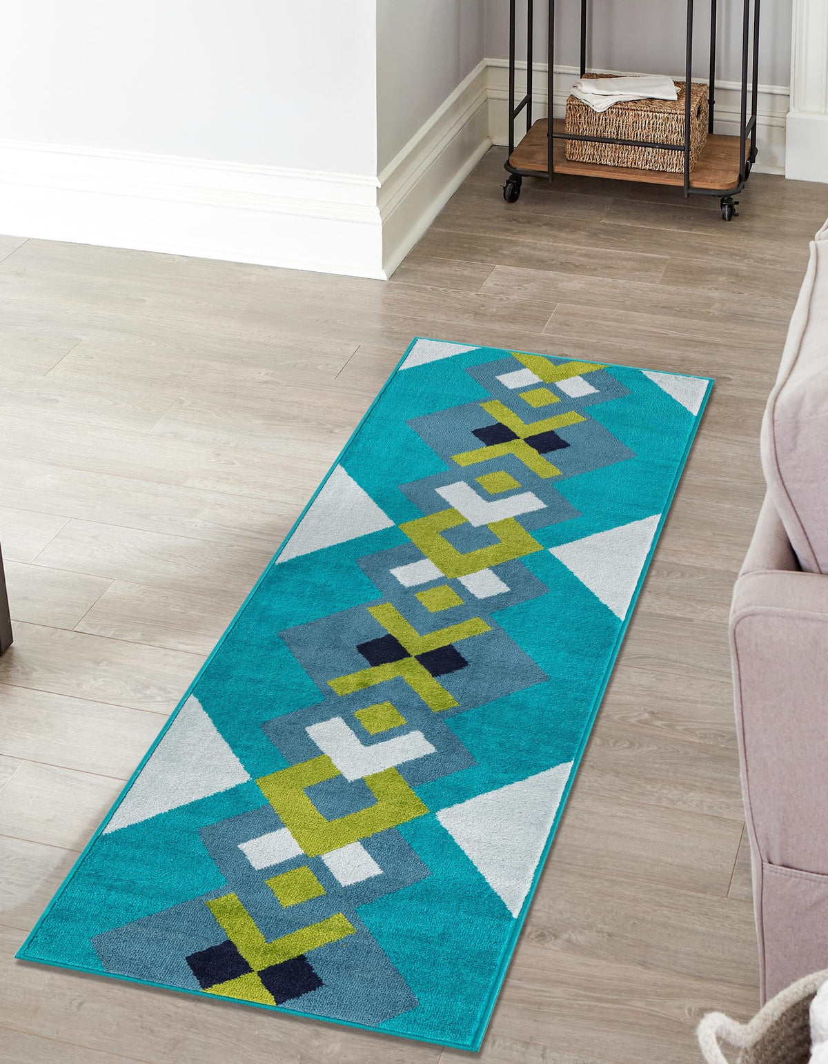 Urban Oasis Collection Area Rug -  Chelsea Runner Turquoise  lifestyle 5