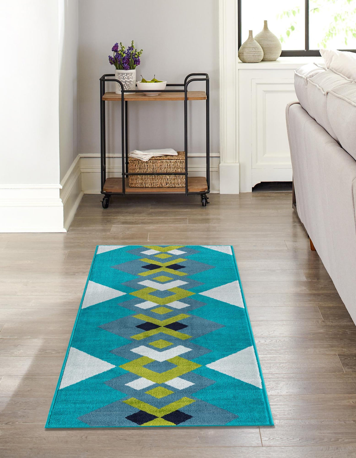 Urban Oasis Collection Area Rug -  Chelsea Runner Turquoise  lifestyle 6