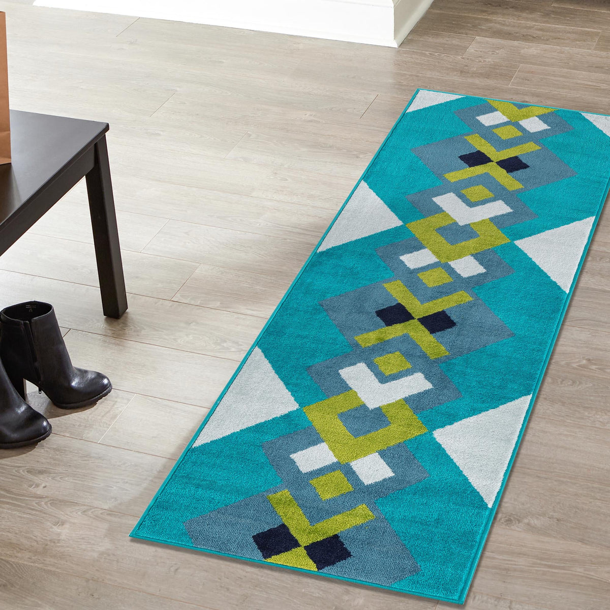 Urban Oasis Collection Area Rug -  Chelsea Runner Turquoise  lifestyle 7