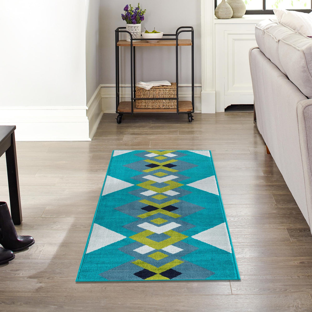 Urban Oasis Collection Area Rug -  Chelsea Runner Turquoise  lifestyle 8