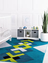 Urban Oasis Collection Area Rug -  Chelsea Rectangle Turquoise  lifestyle 2