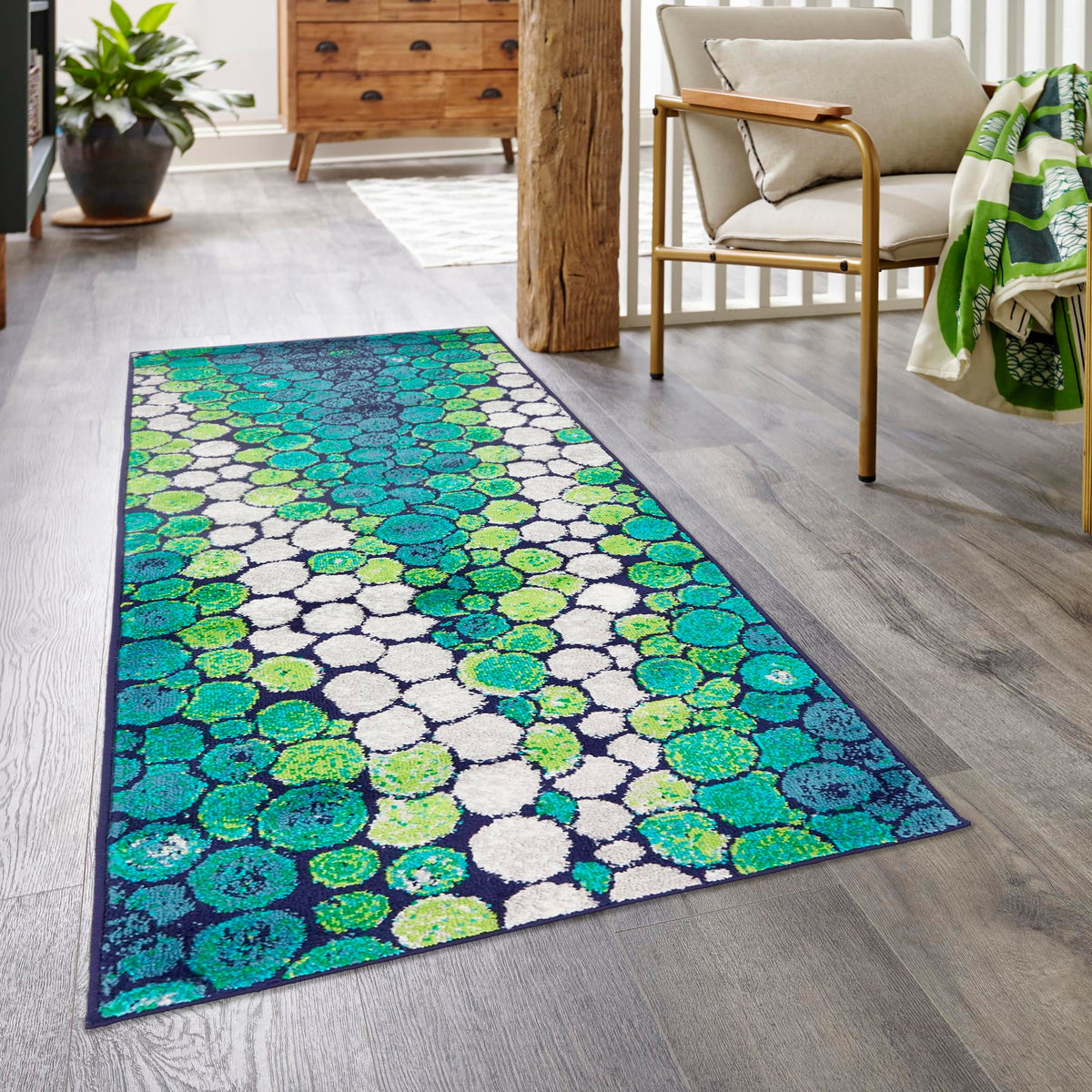 Urban Oasis Collection Area Rug -  Tribeca Runner Light Green  lifestyle 30