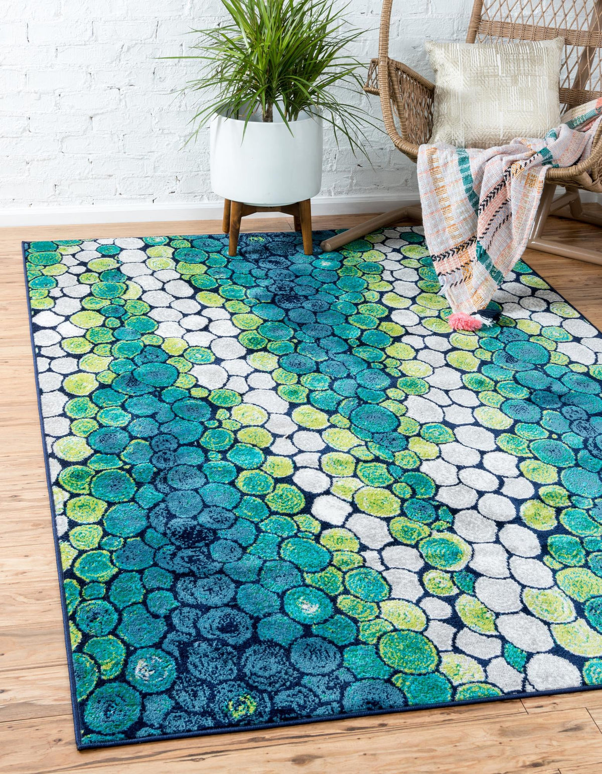 Urban Oasis Collection Area Rug -  Tribeca Rectangle Light Green  lifestyle 2