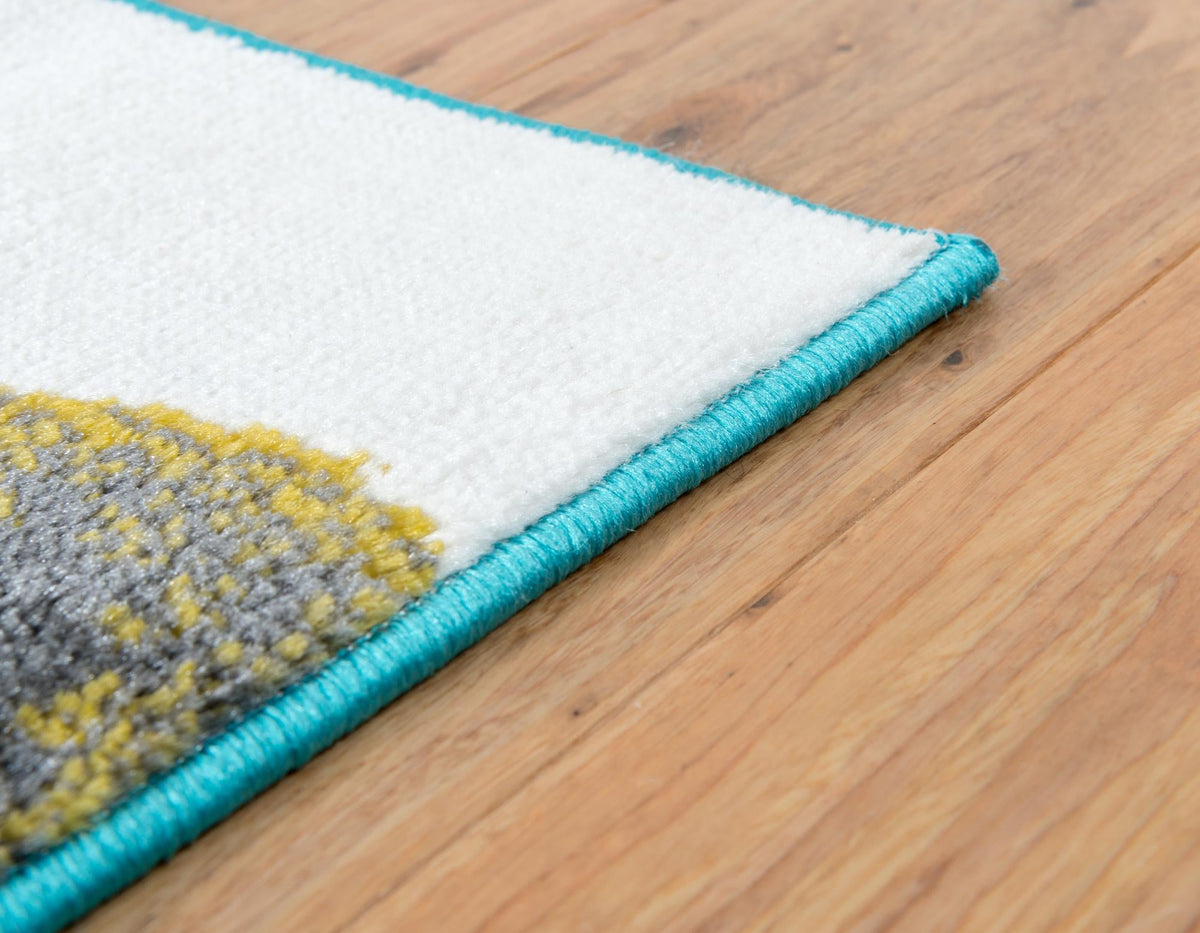 Urban Oasis Collection Area Rug -  Battery Rectangle Turquoise  lifestyle 4