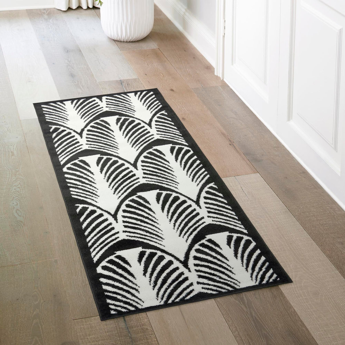 Urban Oasis Collection Area Rug -  Bronx Runner Black  lifestyle 27