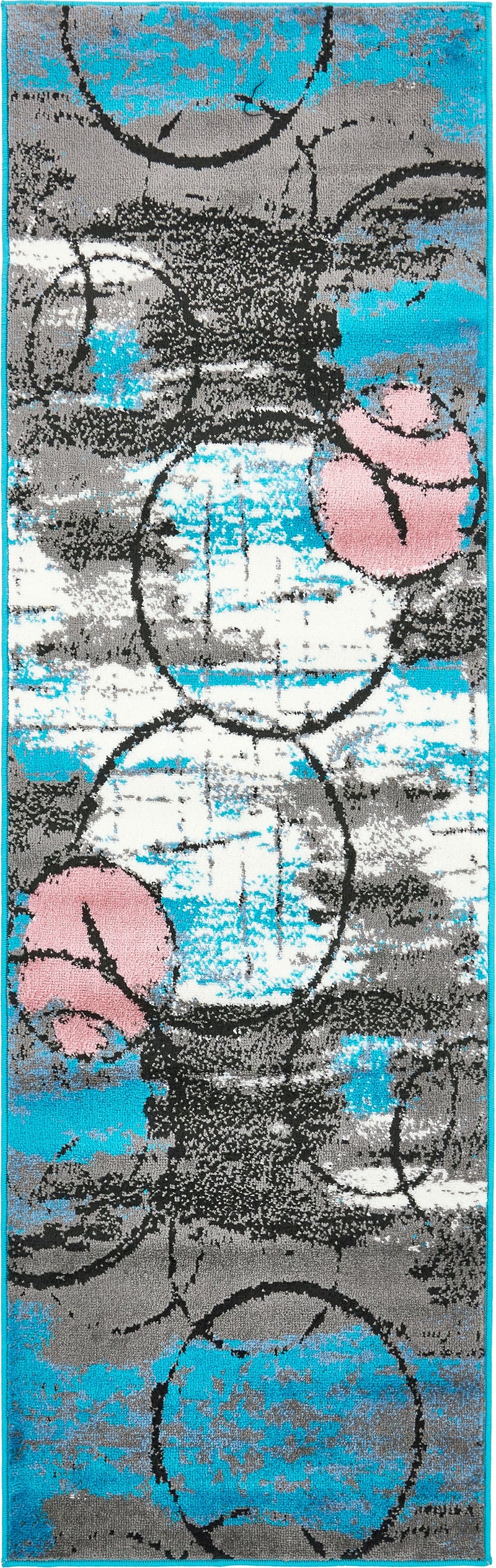 Urban Oasis Collection Area Rug -  Fulton Runner Turquoise  lifestyle 2