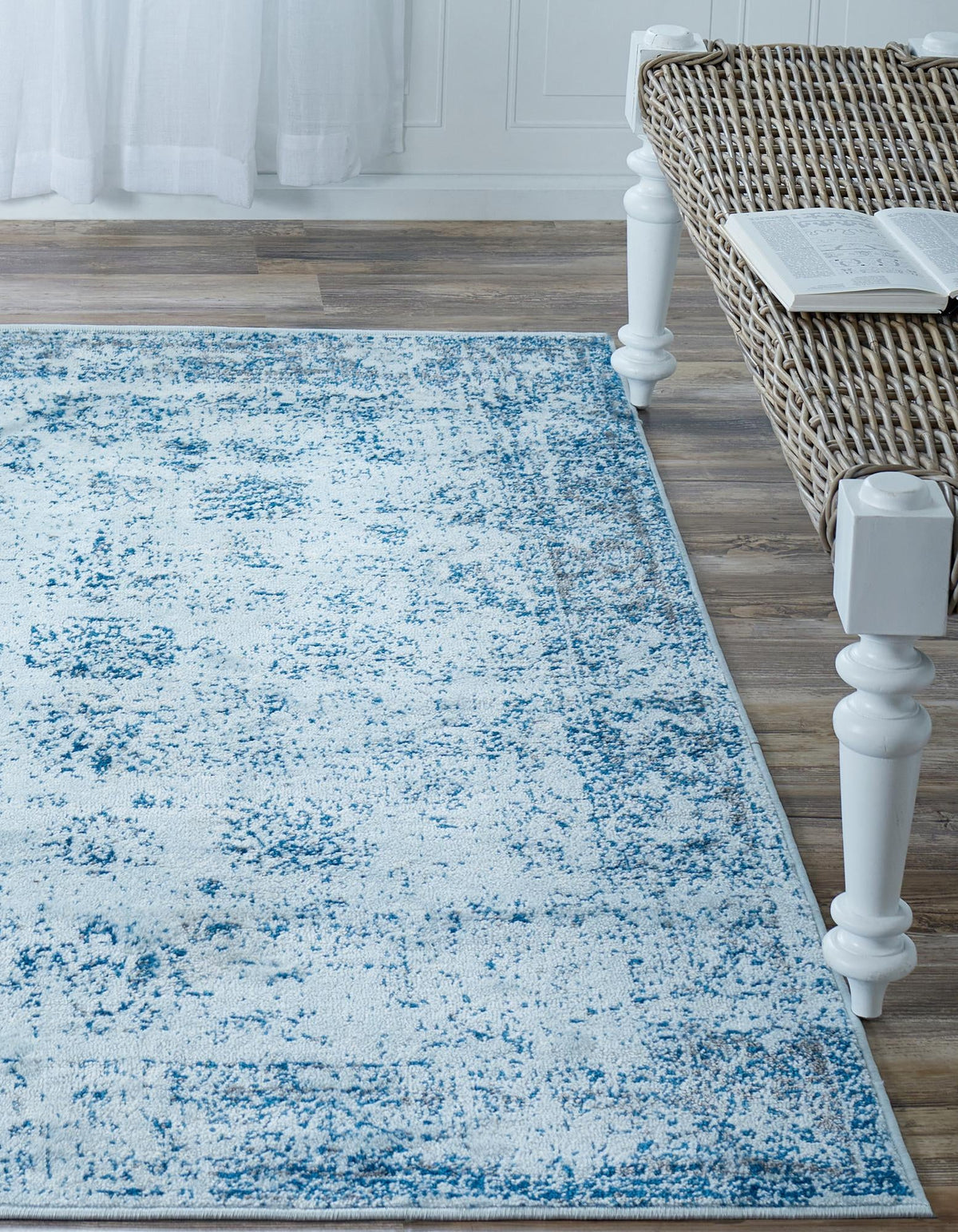 Riviera Elegance Collection Area Rug - Antibes (Light Blue) Rectangle Light Blue  lifestyle 32
