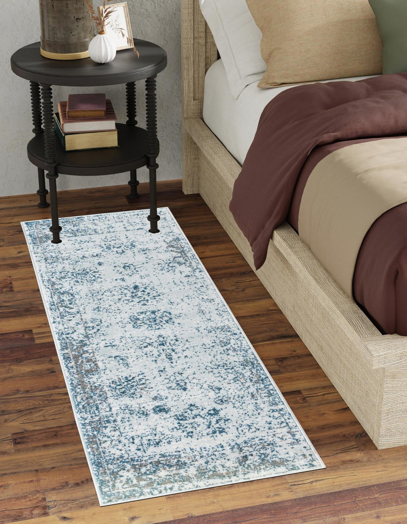 Riviera Elegance Collection Area Rug - Antibes (Light Blue) Runner Light Blue  lifestyle 22