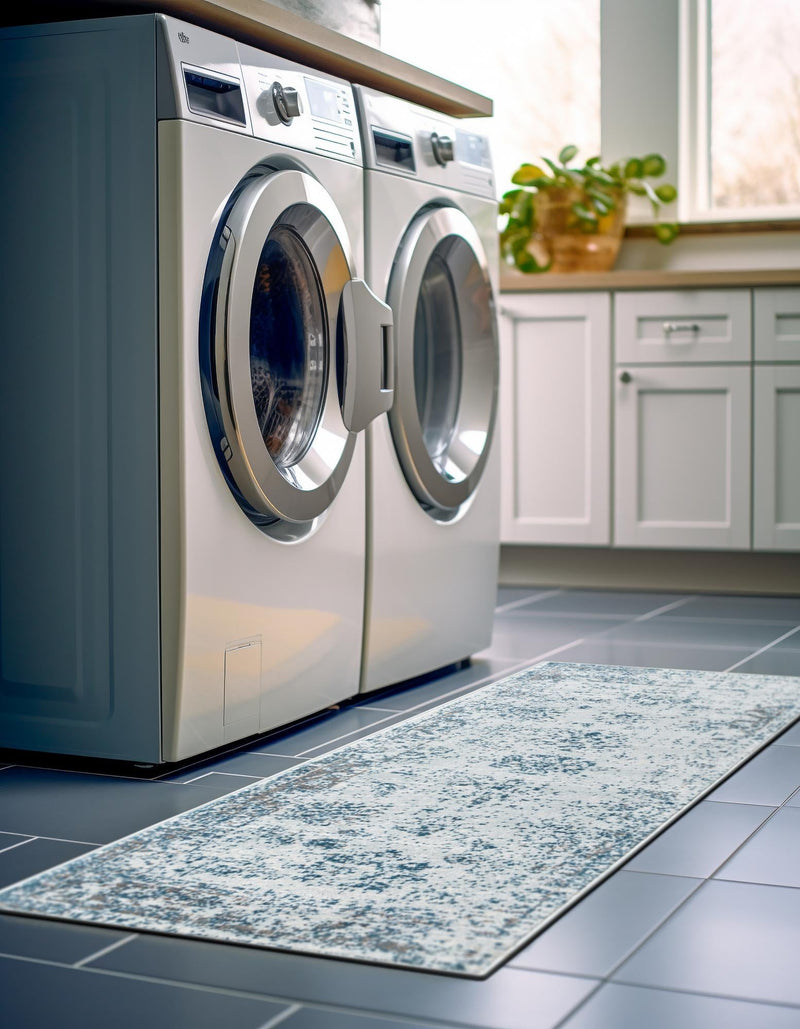Riviera Elegance Collection Area Rug - Antibes (Light Blue) Runner Light Blue  lifestyle 24