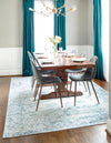 Riviera Elegance Collection Area Rug - Antibes (Light Blue) Rectangle Light Blue  lifestyle 7