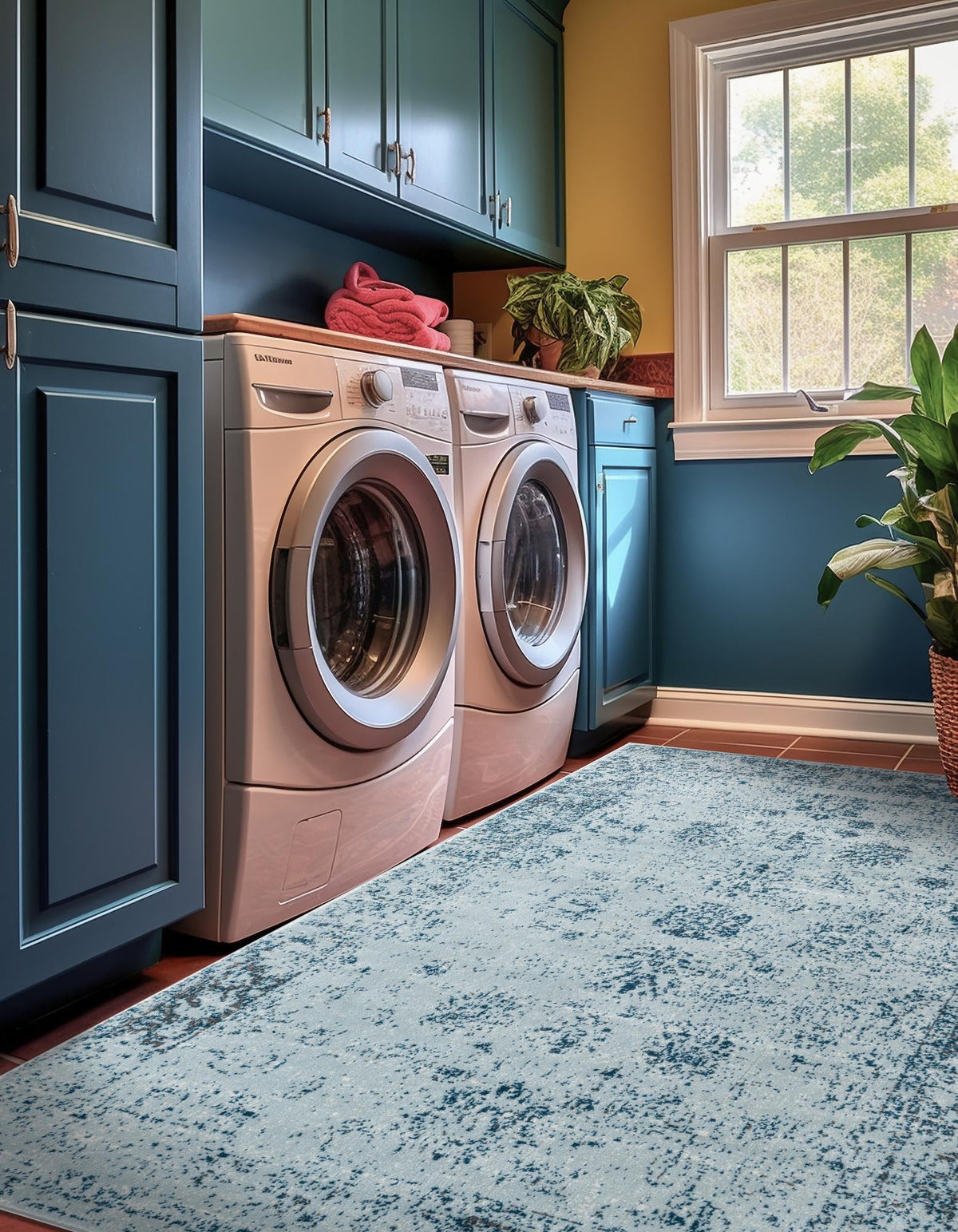 Riviera Elegance Collection Area Rug - Antibes (Light Blue) Rectangle Light Blue  lifestyle 9