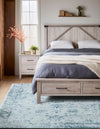 Riviera Elegance Collection Area Rug - Antibes (Light Blue) Rectangle Light Blue  lifestyle 10